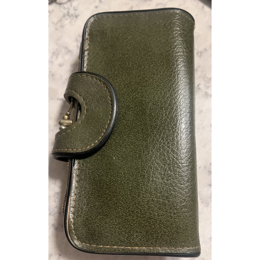 Vtg M M Kane Green Leather Wallet